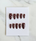 Customizable Handmade Press-on Nails White Polka-Dot design Lvl-3