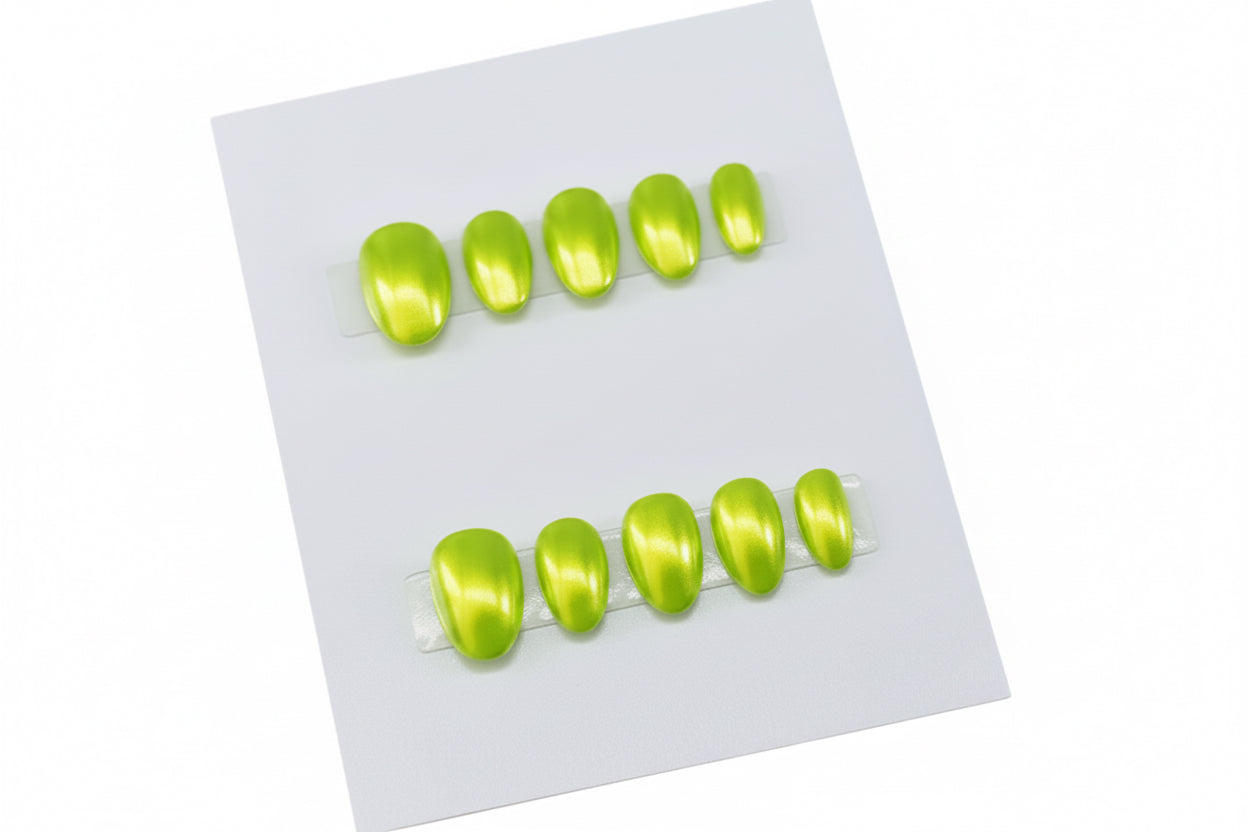 Handmade Neon Chrome Summer style Press-on Nail set Lvl-2