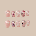 Handmade Floral Butterfly Glitter design Press-on Nails Lvl-3