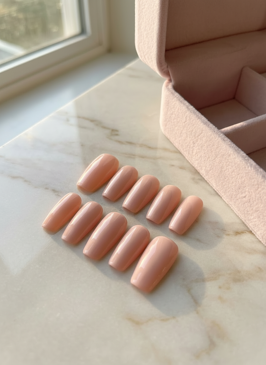 Customizable Handmade solid color Press-on nail set Lvl-1