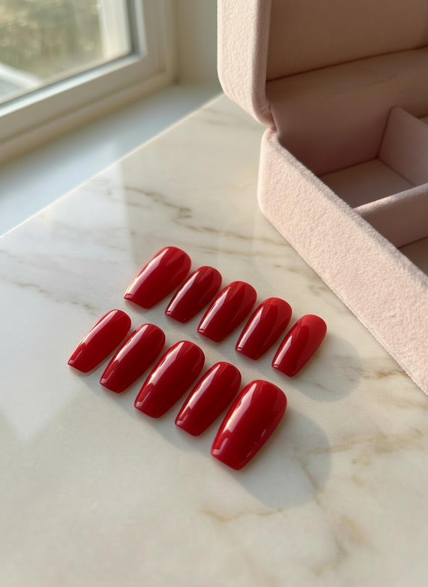 Customizable Handmade solid color Press-on nail set Lvl-1