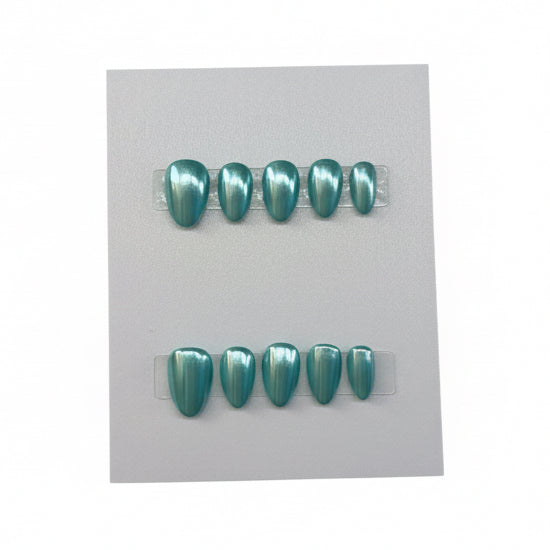 Handmade Neon Chrome Summer style Press-on Nail set Lvl-2
