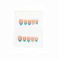 Handmade Blue Starfish French Tip design Press-on Nail set Lvl-4